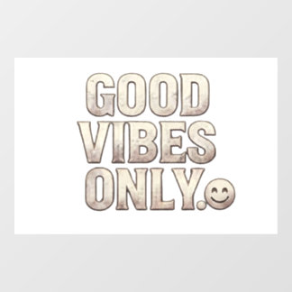 Pour Fenêtre Bonne Vibes Uniquement Typographie Autocollant & C