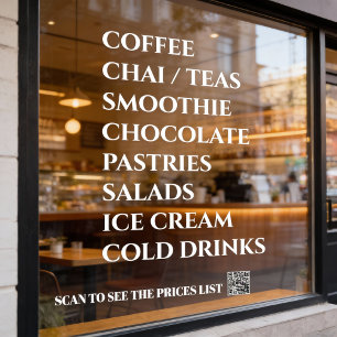 Pour Fenêtre Café Thé Chai Salades Boulangerie Autocollant de m