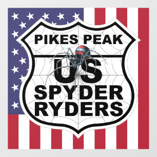 Pour Fenêtre Chapitre Pikes Peak - Drapeau et logo autocollant