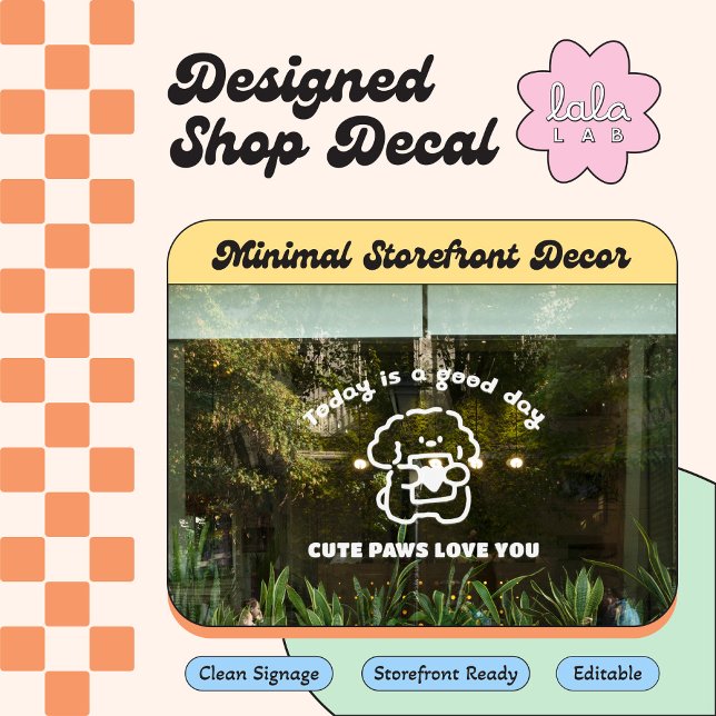 Pour Fenêtre Clinique vétérinaire blanche Autocollant de fenêtr (Créateur téléchargé)