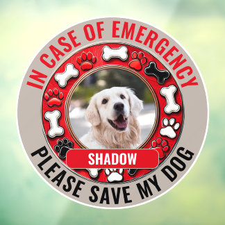 Pour Fenêtre En cas d'urgence sauvez mon chien Autocollant de f
