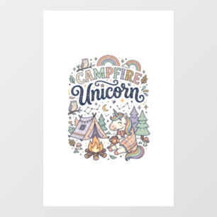 Pour Fenêtre Licorne Feu de camp Licorne Autocollant vectoriel