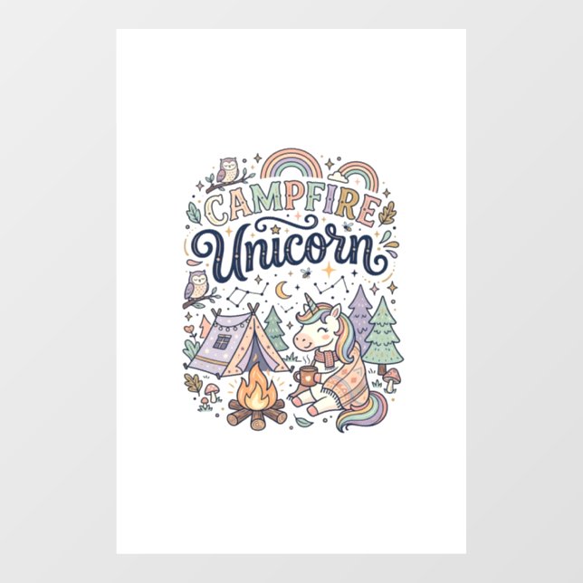 Pour Fenêtre Licorne Feu de camp Licorne Autocollant vectoriel  (Feuille)