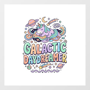 Pour Fenêtre Licorne Galactique Rêveuse Kawaii Autocollant et S