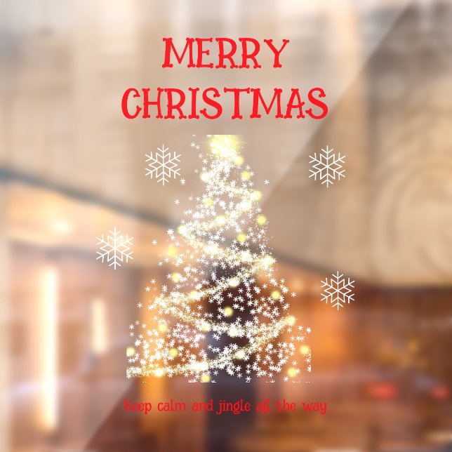 Pour Fenêtre Sapin de Noël et flocons de neige  Autocollant pou (Feuille 2)