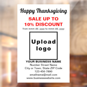 Pour Fenêtre Vente de Thanksgiving Entreprise sur Autocollant d