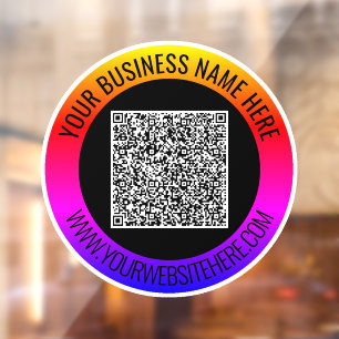 Pour Fenêtre Votre code QR et texte personnalisé Autocollant po