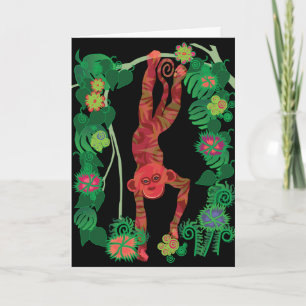 Pour Fêtes Annuelles 2016 ans des cartes de voeux de singe