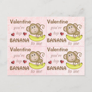 Pour Fêtes Annuelles 4 Funny Singe Top Banana Valentines Cartes