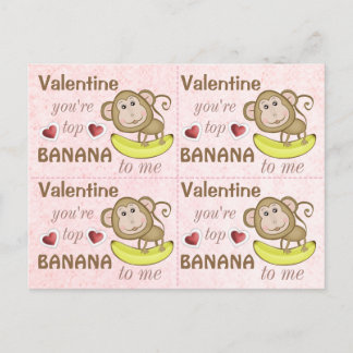 Pour Fêtes Annuelles 4 Funny Singe Top Banana Valentines Cartes