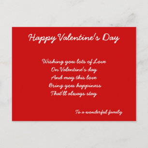 Pour Fêtes Annuelles À une famille merveilleuse cartes valentines