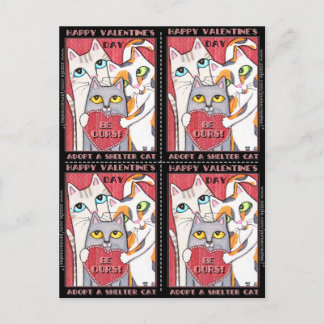 Pour Fêtes Annuelles Adoption / Hébergement Chats 4 Valentines Cartes p