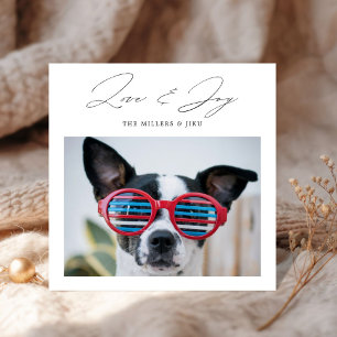 Pour Fêtes Annuelles Amour et joie Cartes De Noël Drôle Avec Chiens