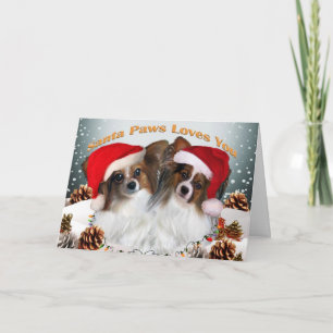 Pour Fêtes Annuelles Amours de pattes de Papillon Père Noël vous cartes
