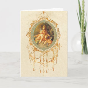Pour Fêtes Annuelles Antique Cherub Cartes de Design d'Art Ornat