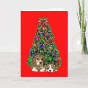 Pour Fêtes Annuelles Arbre de cartes de Noël beagle