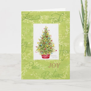 Pour Fêtes Annuelles Arbre Joie de Noël en Rouge Pot Cartes de Noël