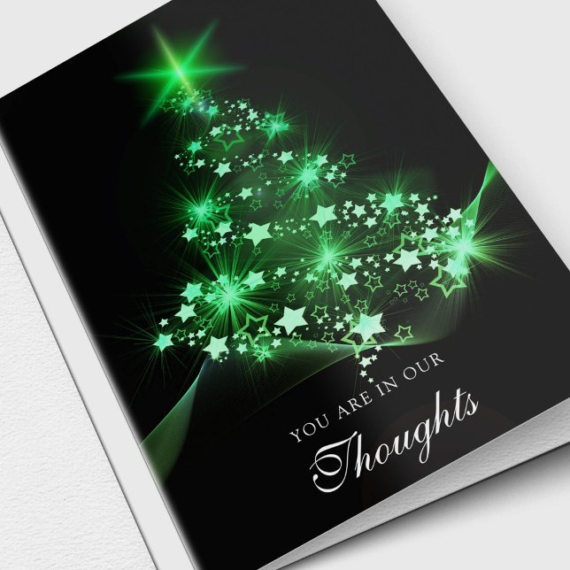 Pour Fêtes Annuelles Arbre vert de Noël | de cartes de sympathie (Emerald Green Memorial Sympathy Thinking of You Christmas Card)