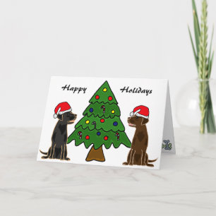Pour Fêtes Annuelles BA- Cartes de Noël au chocolat et au Labrador noir