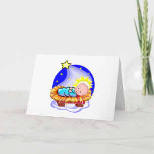 Pour Fêtes Annuelles Baby Jesus Manger Cartes de Noël