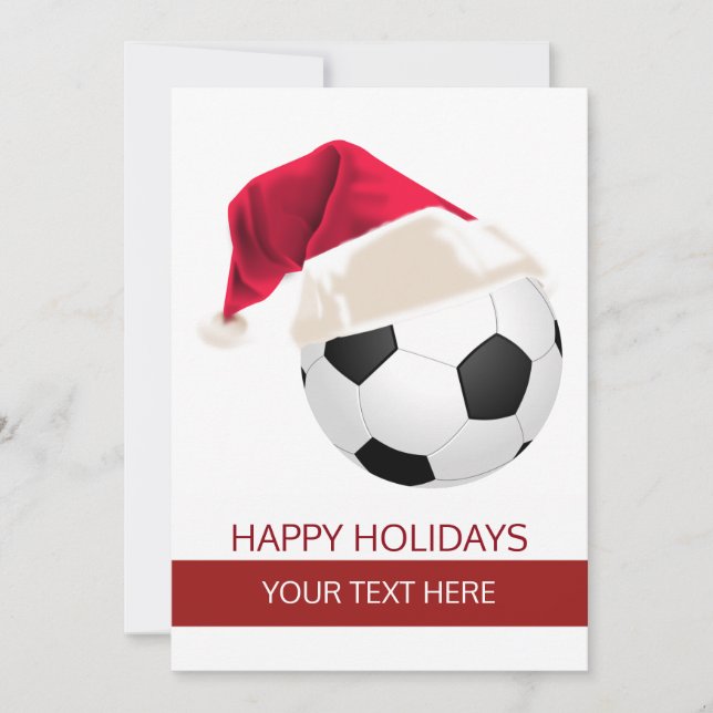 Pour Fêtes Annuelles Balle de Football de Noël Chapeau de Noël Cartes d (Devant)