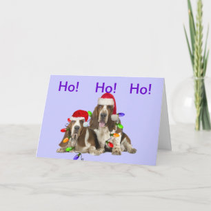 Pour Fêtes Annuelles Basset Hounds Ho Ho Joyeux Noël Cartes