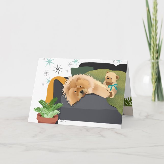 Pour Fêtes Annuelles BEARLY AWAKE - CHOW cartes d'art (Devant)