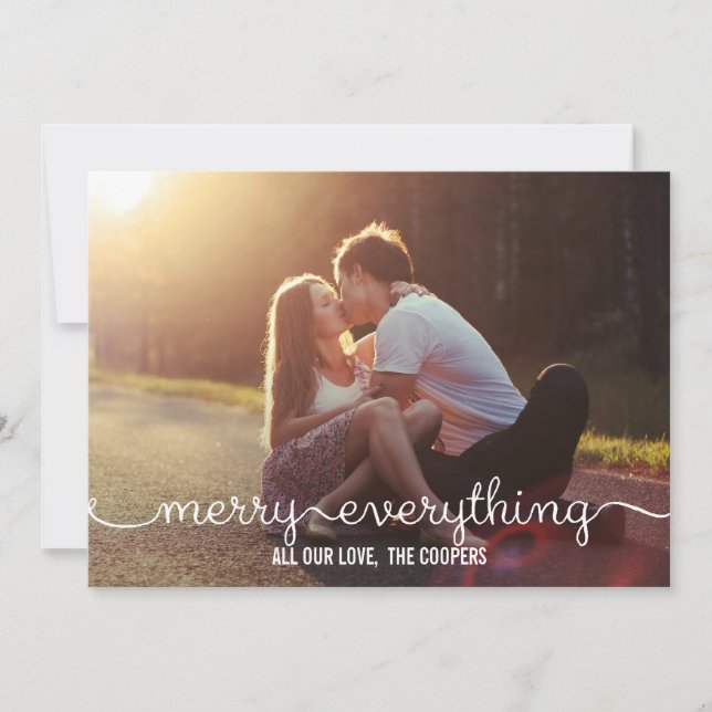 Pour Fêtes Annuelles BEAU SCRIPT Cartes photos de vacances (Devant)