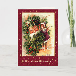 Pour Fêtes Annuelles Bénédictions de Noël. Cartes Anges de Noël Vintage