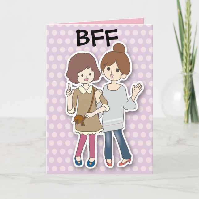 POUR FÊTES ANNUELLES BEST AMIS FOREVER BFF GREETING CARTES (Devant)