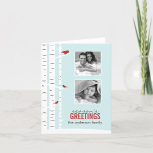 Pour Fêtes Annuelles Birch Trees d'hiver Cartes photos de vacances