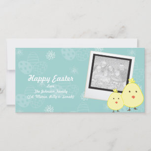 Pour Fêtes Annuelles Blue Baby Chick Cartes photos de Pâques