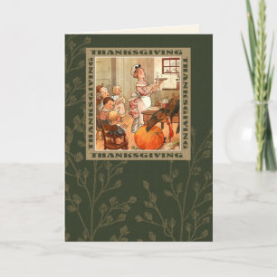 Pour Fêtes Annuelles Bon thanksgiving. Cartes de voeux d'art vintage