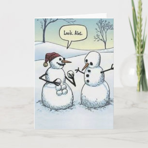 Pour Fêtes Annuelles Bonhomme de neige six cartes de voeux d'ABS de