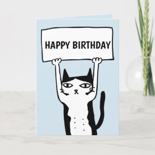 POUR FÊTES ANNUELLES BONJOUR CHAT DE L'ANNIVERSAIRE CARTES