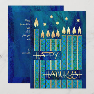 Pour Fêtes Annuelles Bonne Hanoukka. Cartes de voeux personnalisables