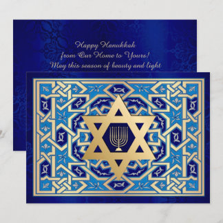 Pour Fêtes Annuelles Bonne Hanoukka. Cartes Star of David et Menorah