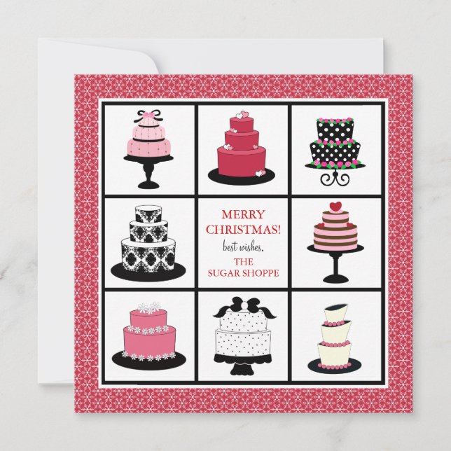 Pour Fêtes Annuelles Boulangerie Cartes de Noël d'affaires (Devant)