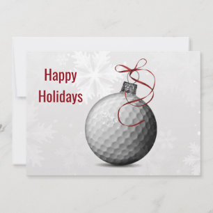 Pour Fêtes Annuelles boule de golf ornement Cartes de vœux de vacances
