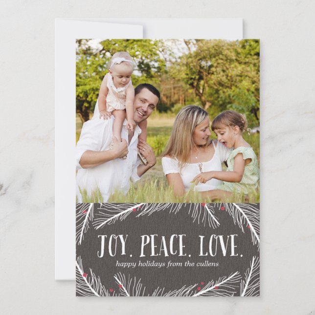 Pour Fêtes Annuelles Branches d'hiver Cartes photos de vacances (Devant)