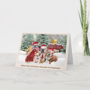 Pour Fêtes Annuelles Bulldog père Noël et cartes de Noël familiales