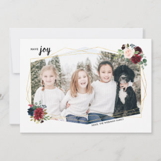 Pour Fêtes Annuelles Bulletin photo florale moderne Cartes de Noël
