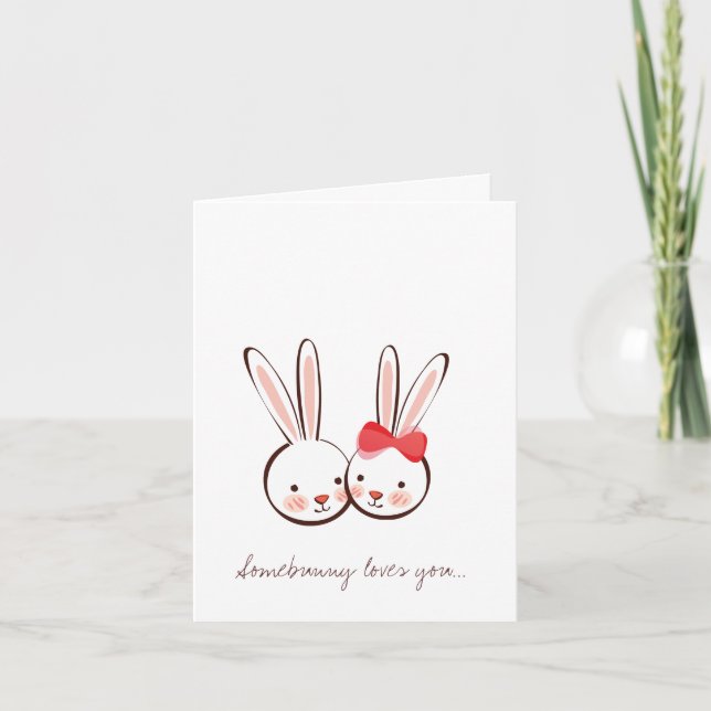 Pour Fêtes Annuelles Bunny Love Cartes de Pâques (Devant)