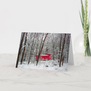Pour Fêtes Annuelles Caboose rouge d'hiver, cartes de Noël, trains