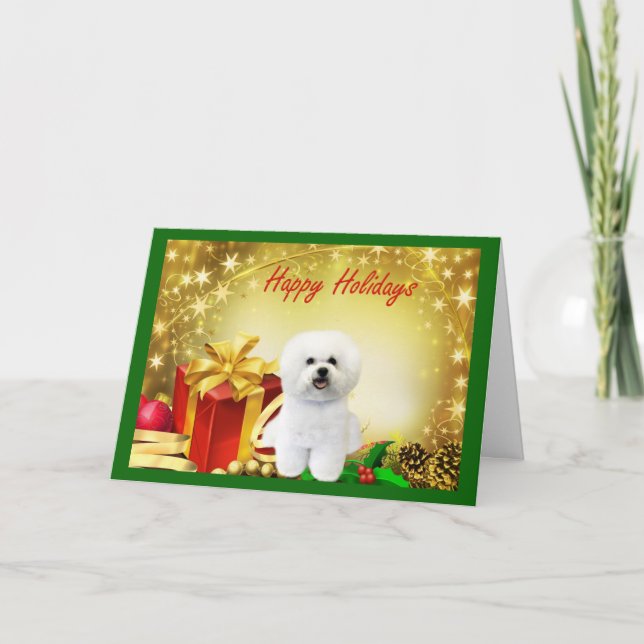Pour Fêtes Annuelles Cadeaux de cartes de Noël Bichon Frise (Devant)