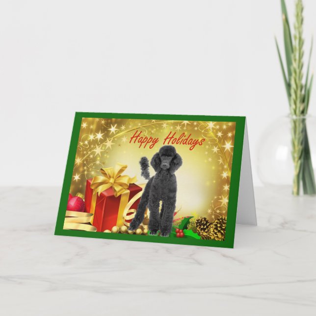 Pour Fêtes Annuelles Cadeaux de cartes de Noël de caniche (Devant)