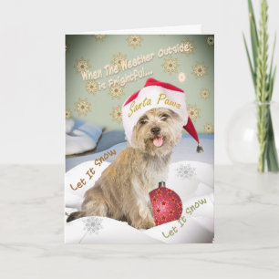 Pour Fêtes Annuelles Cairn Terrier Laisser Les Cartes De Neige