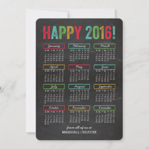 Pour Fêtes Annuelles Calendrier coloré Cartes de fin de année d'entrepr