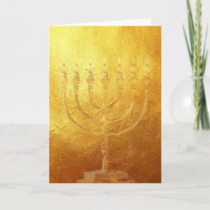 Pour Fêtes Annuelles Card doré Menorah   ors   Israël   cartes