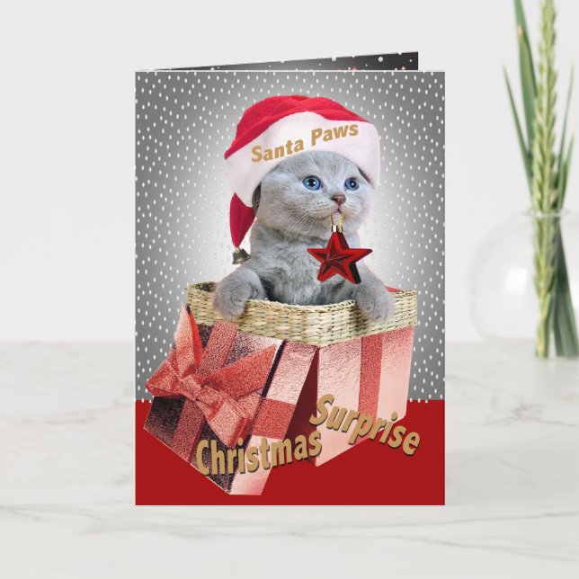Pour Fêtes Annuelles Cartes bleues russes de surprise de Noël (Devant)